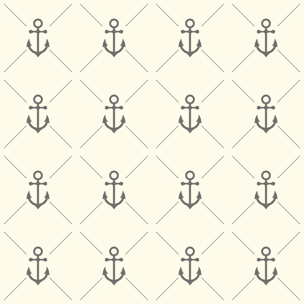 Seamless pattern with grey anchors - Vector, Image