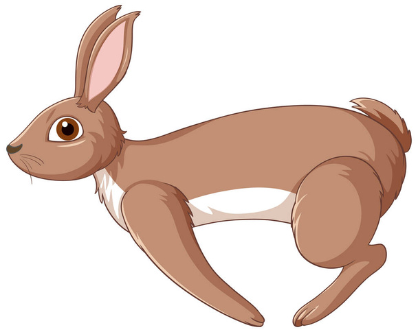 Симпатичная иллюстрация персонажа карикатуры на коричневого кролика - Вектор,изображение