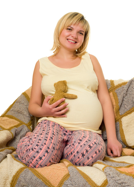 Mujer embarazada en la cama - Foto, imagen
