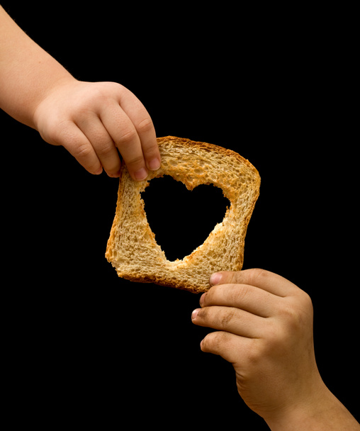 Compartir comida con los necesitados
 - Foto, Imagen