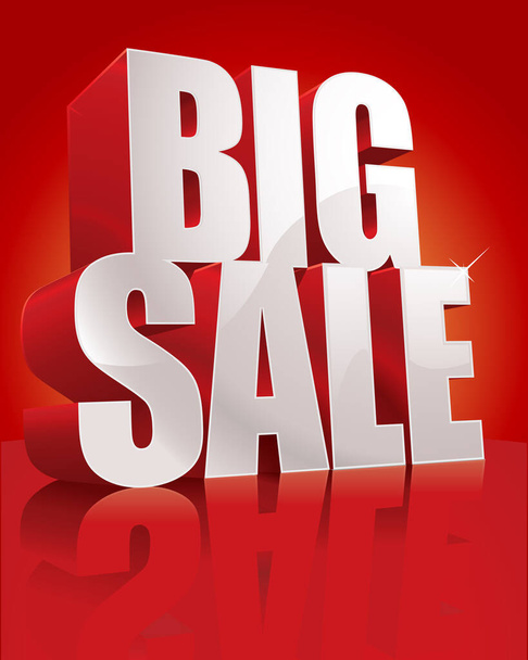 3D Big Sale Banner promotion business theme design on red background - Vecteur, image