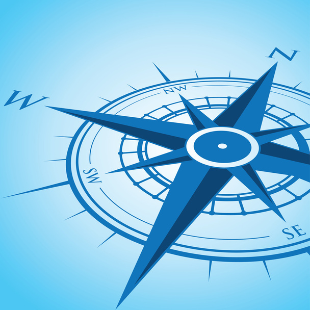 Blue compass background - Vector, Image