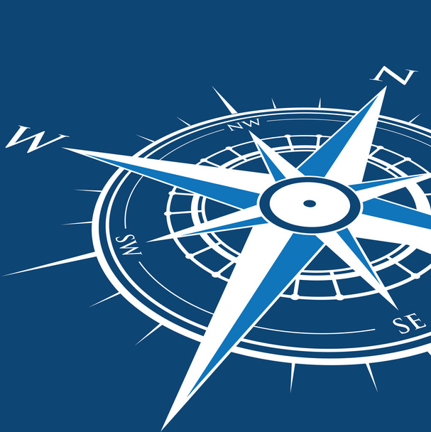 Blue compass background - Vector, Image