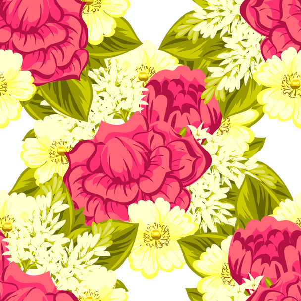 Seamless pattern with floral background - Vector, Imagen
