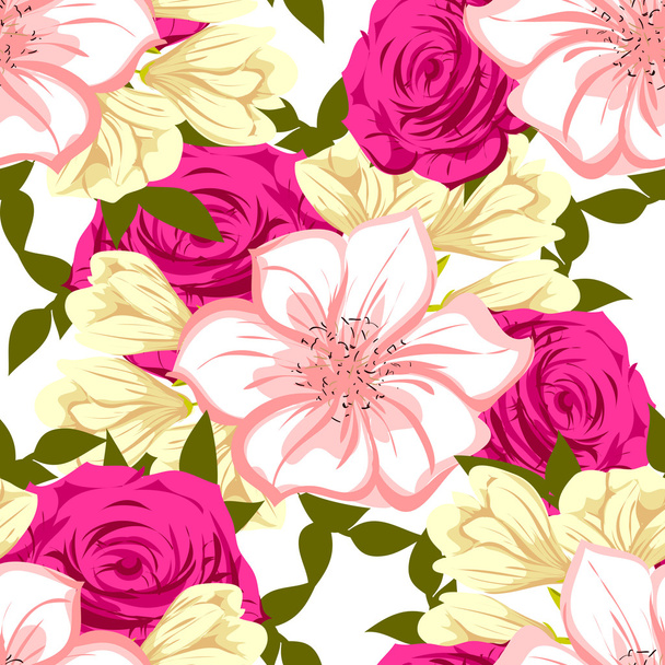 Seamless floral pattern - Vektori, kuva