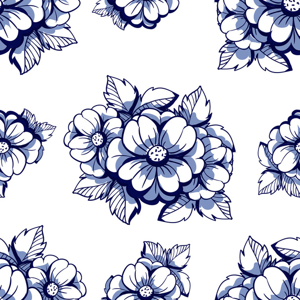 Seamless pattern with floral background - Vector, afbeelding