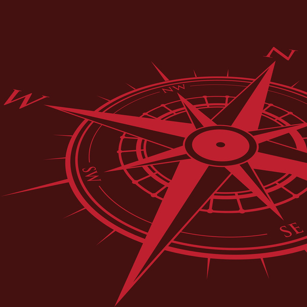 Red compass background - Vector, Image