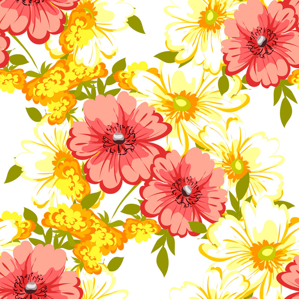 Seamless pattern with floral background - Wektor, obraz