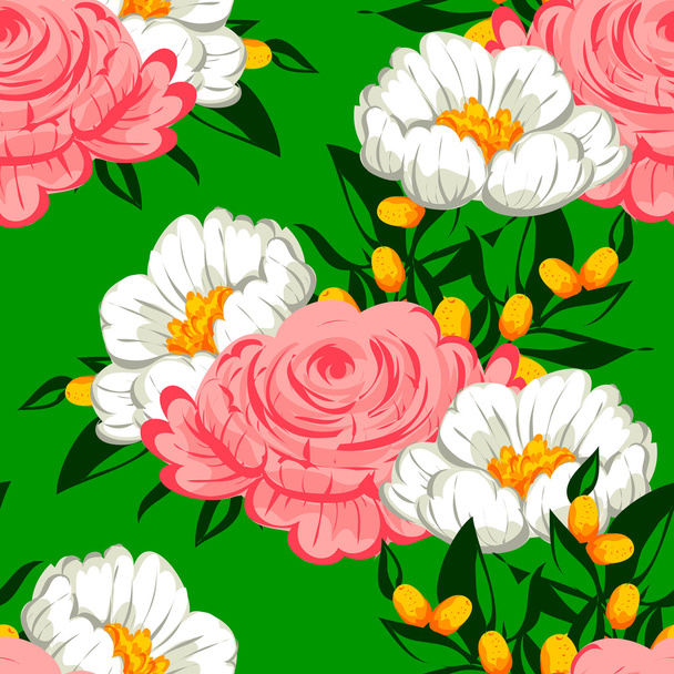 Seamless pattern with floral background - Vector, imagen
