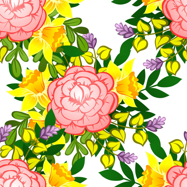 Seamless pattern with floral background - Vektör, Görsel