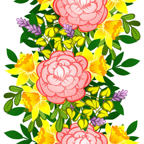 Seamless pattern with floral background - Διάνυσμα, εικόνα