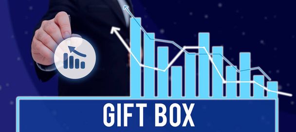 Geschenkbox, Word for A small cointainer mit Designs, die Geschenke handhaben können - Foto, Bild