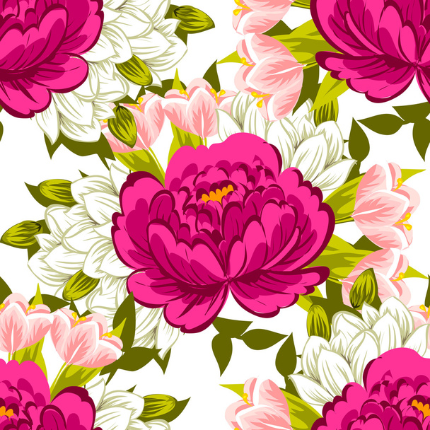 Seamless pattern with floral background - Vettoriali, immagini