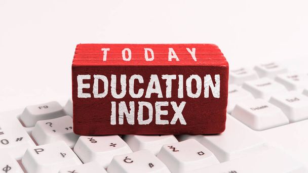 Tekst bijschrift presenteren Onderwijs Index, Concept betekent gericht op leerbehoeften van alle kinderen jeugd volwassenen te voldoen - Foto, afbeelding