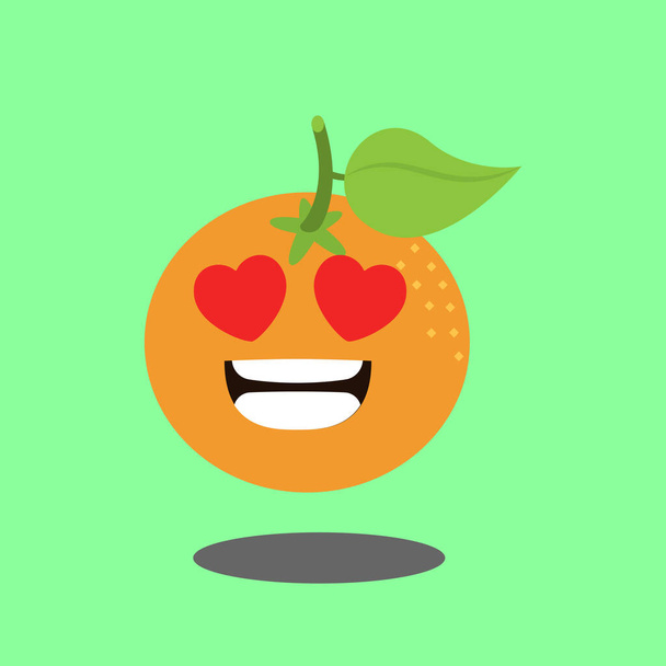 Art illustration sign logo vector symbol icon kawaii mascot doodle emoji fruits of orange expression - ベクター画像