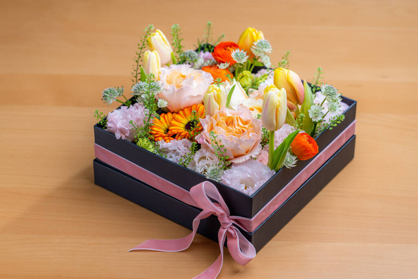 Conjunto de caja de flores con flor diferente - Foto, Imagen
