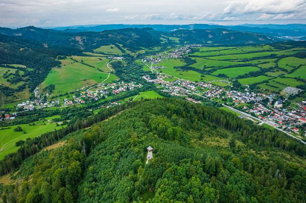 Słowacja, Stara Bystrica widok z powietrza - Zdjęcie, obraz