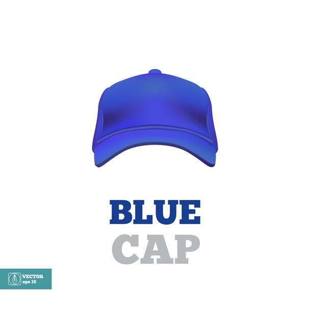Blue baseball cap template. Front view. Vector - Vetor, Imagem