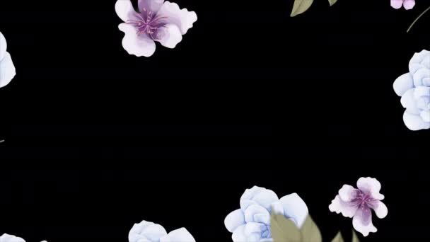 virág virágkeret Háttér átlátszó háttér egy alfa csatorna. - Felvétel, videó