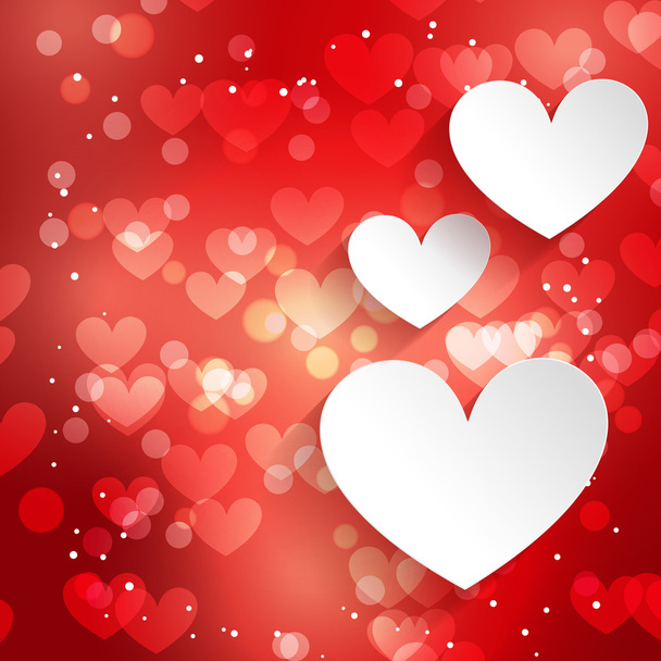 background of hearts  with bokeh effect - Wektor, obraz
