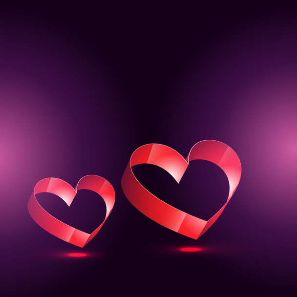 heart illustration in purple background - Vektor, Bild