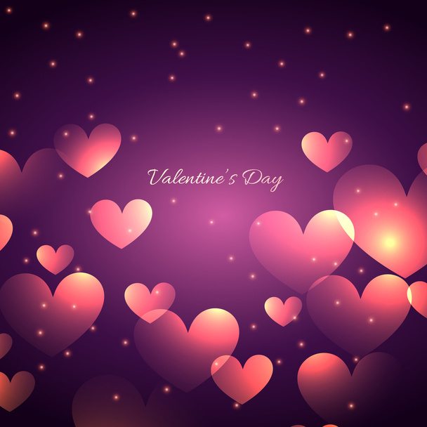 Walentynki piękny serca w fioletowym tle - Wektor, obraz
