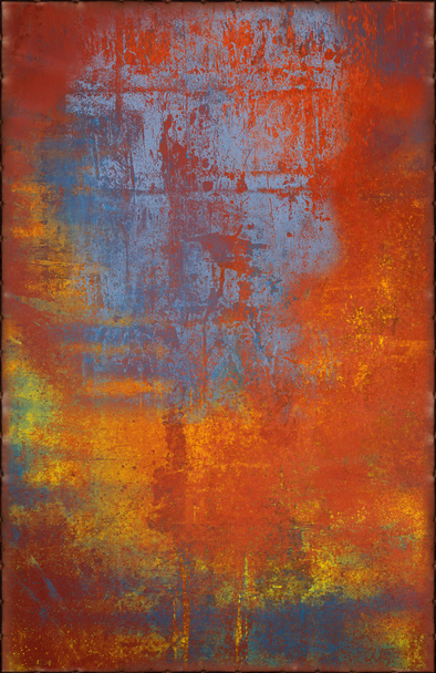 Multicolored Metal Texture with Rusty Seams Along Edges - Photo, Image