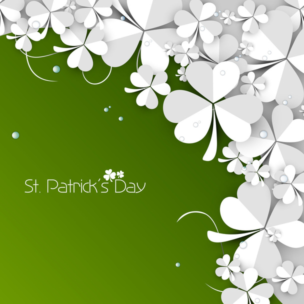 Paper clover leaves for St. Patrick's Day celebration. - Vetor, Imagem