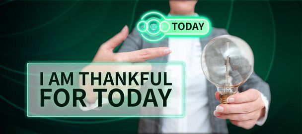 Концептуальний дисплей Я вдячний за сьогоднішній день, бізнес демонструє вдячність за життя ще раз Філософія - Фото, зображення