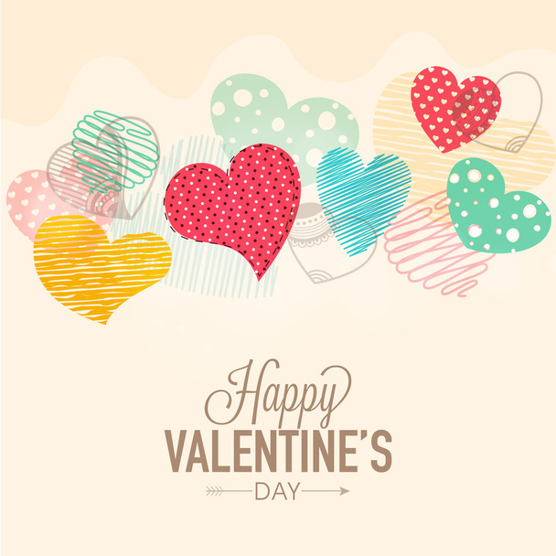 Happy Valentines Day celebration greeting card. - Vector, afbeelding