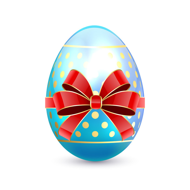 Easter egg with red bow - Wektor, obraz