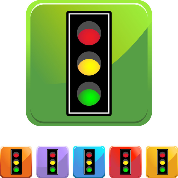 Traffic Light web button - Vektor, kép
