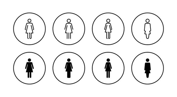 女性のアイコンセット。女性のサインとシンボル - ベクター画像