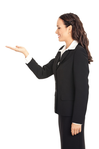 Business woman showing, isolated - Photo, Image