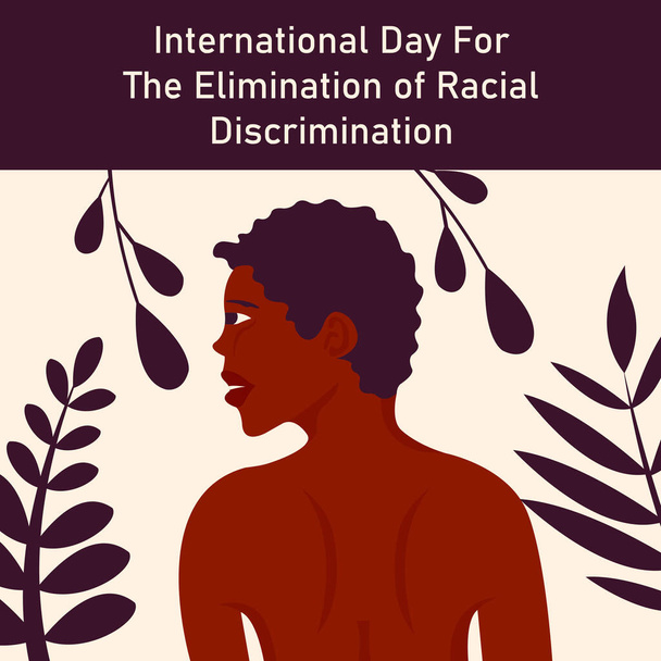 illustration vector graphic of the appearance of a man in black from behind, perfect for international day, the elimination of racial discrimination, celebrate, greeting card, etc. - Vector, imagen