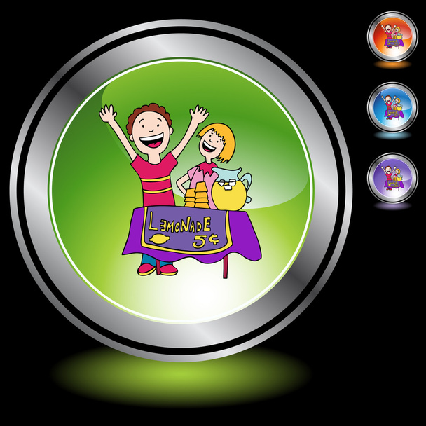 Lemonade Stand and kids web icon - Вектор, зображення