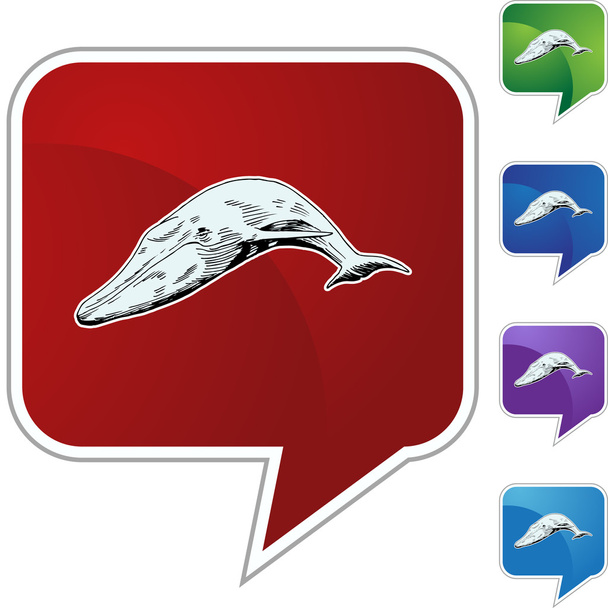 Whale web  button - Vektor, Bild