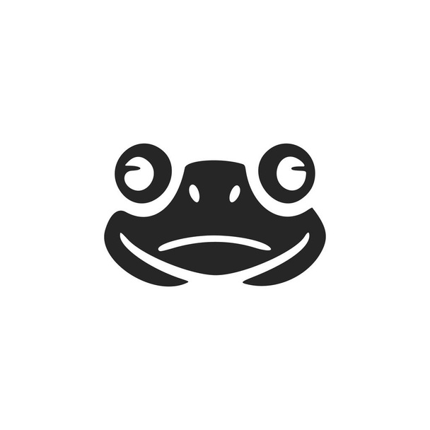 Exquisite simple black white vector logo of the toad. Isolated on a white background. - Vector, Image