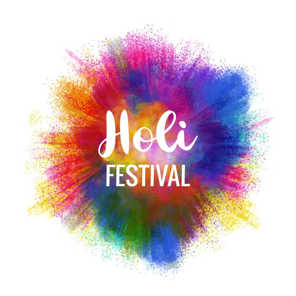 Holi celebración colorido chapoteo para el fondo del festival indio - Vector, Imagen