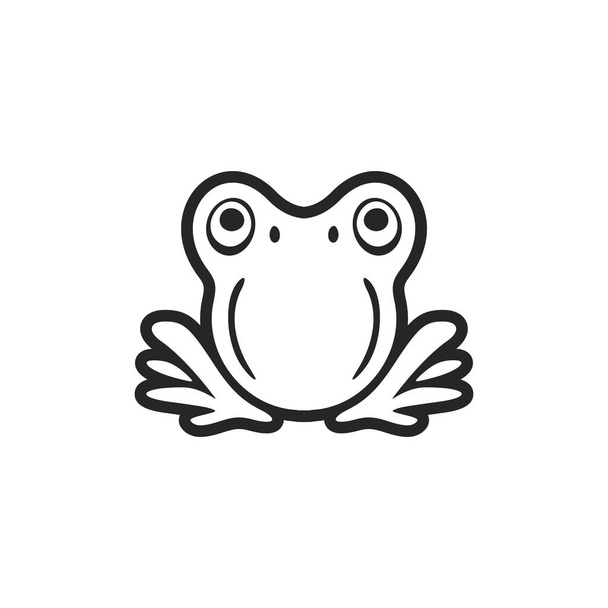 Витончений чорно-білий векторний логотип жаби. Ізольовані
. - Вектор, зображення