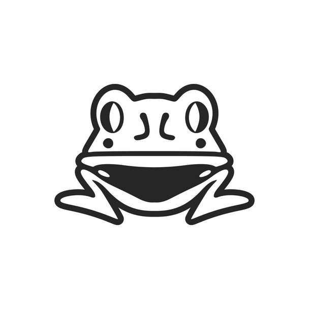 Exquisite black white vector logo of the toad. Isolated. - Vektor, obrázek