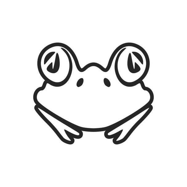 Вишуканий чорно-білий логотип жаби. Ізольовані на білому тлі
. - Вектор, зображення