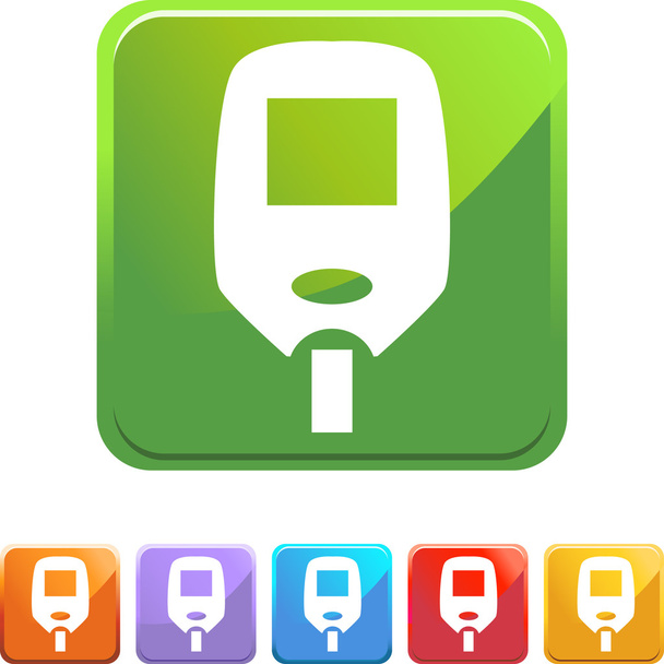 Diabetes Blood Test Monitor icon set - Vector, afbeelding