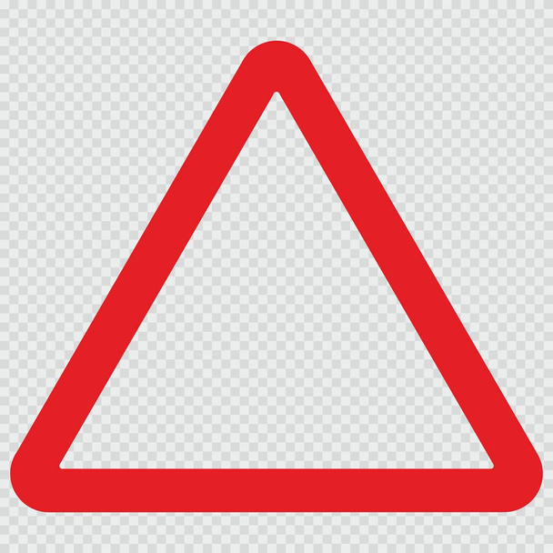 Tráfego, sinal de estrada universal, modelo, forma de triângulo vermelho, ilustração vetorial. Eps 10 arquivo vetor.Fundo transparente. - Vetor, Imagem