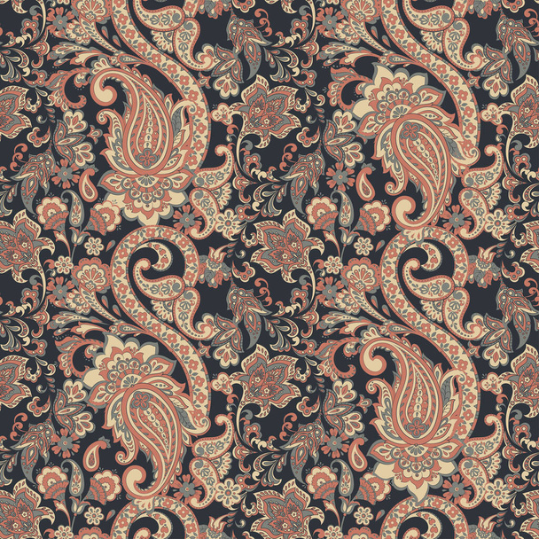 Paisley vector naadloze patroon. Fantastische bloem, bladeren. Textiel Boheemse afdrukken. Batik schilderij. Vintage - Vector, afbeelding