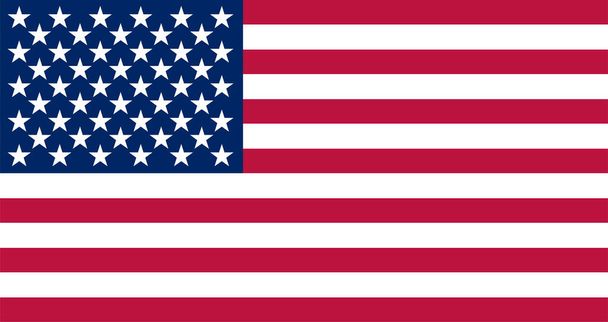 Прапор США. The Stars and Stripes State Flag of America Горизонтальний прапор. Вектор. - Вектор, зображення