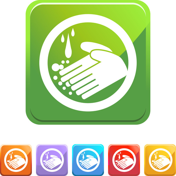 Handwashing button icon - Вектор, зображення