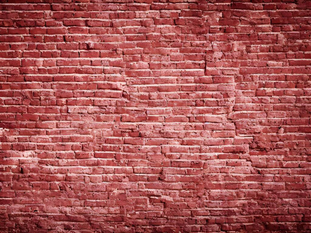 old wall background with red brick and white bricks - Photo, Image