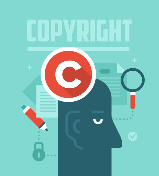 Koncepcja Copyrighting - Wektor, obraz