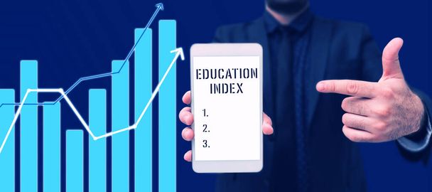 Tekst met inspiratie Education Index, Business concept gericht op leerbehoeften van alle kinderen - Foto, afbeelding